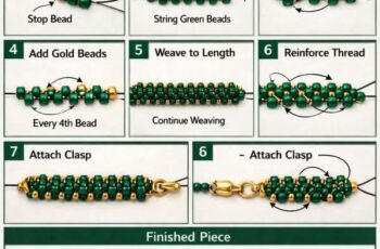 How to Make an Emerald Green and Gold Beaded Bracelet – Step‑by‑Step Tutorial