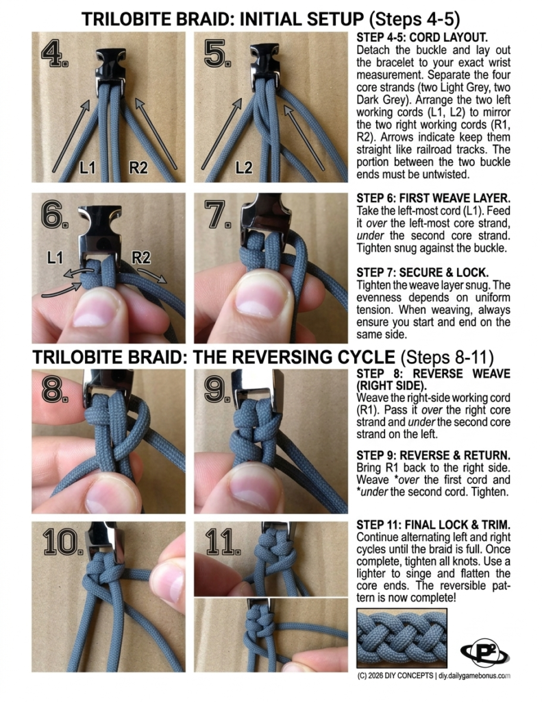 How to Make a Paracord Trilobite Braid Bracelet