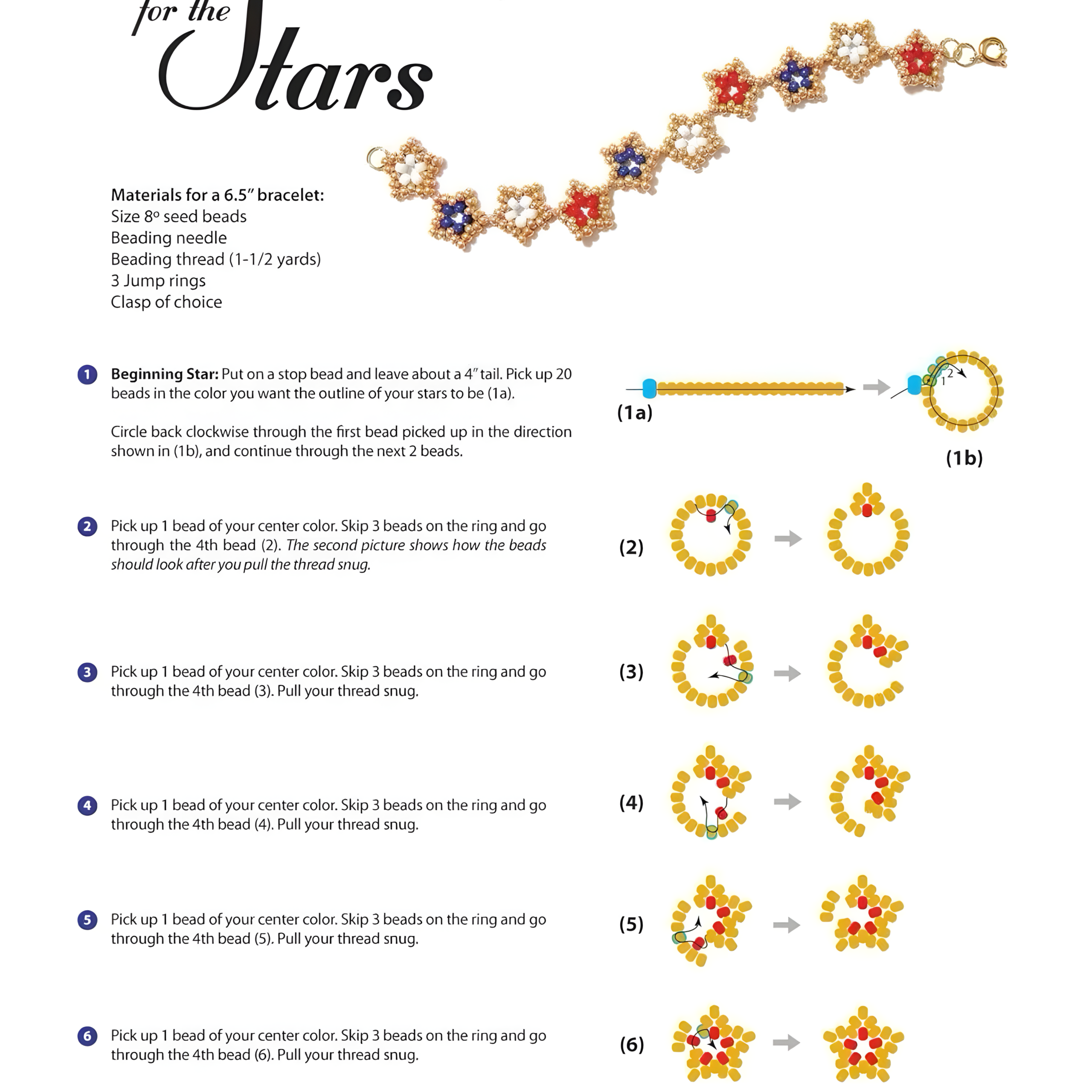 How to Make a Star Bead Bracelet – Easy Seed Bead Pattern